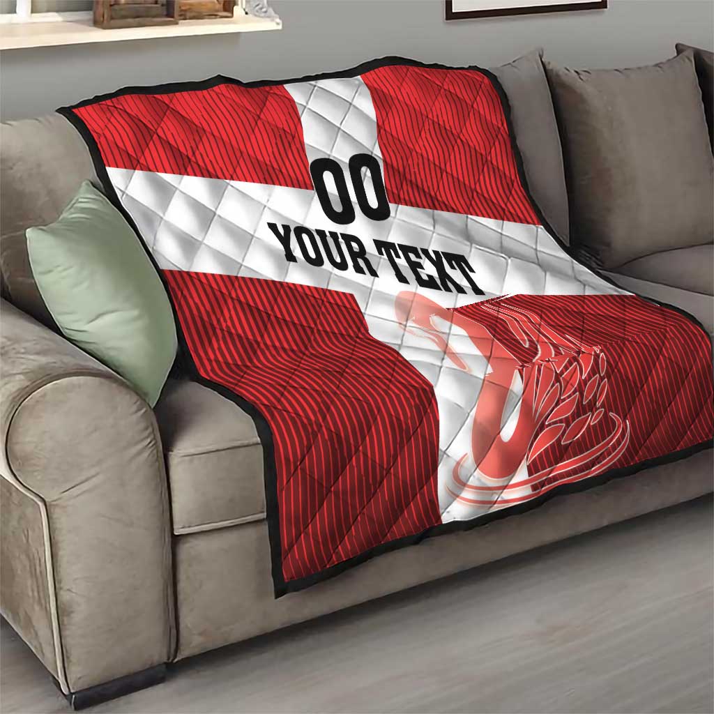 Custom Denmark Football Quilt Mute Swan - Wonder Print Shop
