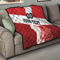 Custom Denmark Football Quilt Mute Swan - Wonder Print Shop