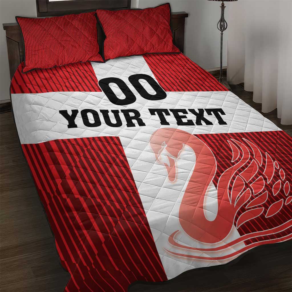 Custom Denmark Football Quilt Bed Set Mute Swan - Wonder Print Shop