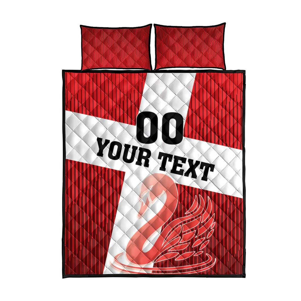 Custom Denmark Football Quilt Bed Set Mute Swan - Wonder Print Shop