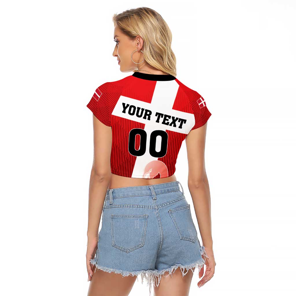 Custom Denmark Football Raglan Cropped T Shirt Mute Swan - Wonder Print Shop