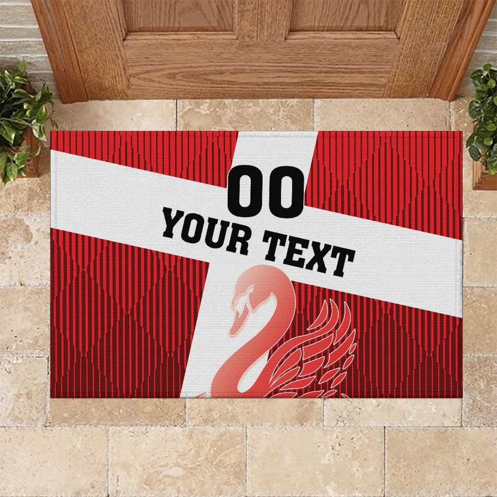 Custom Denmark Football Rubber Doormat Mute Swan - Wonder Print Shop