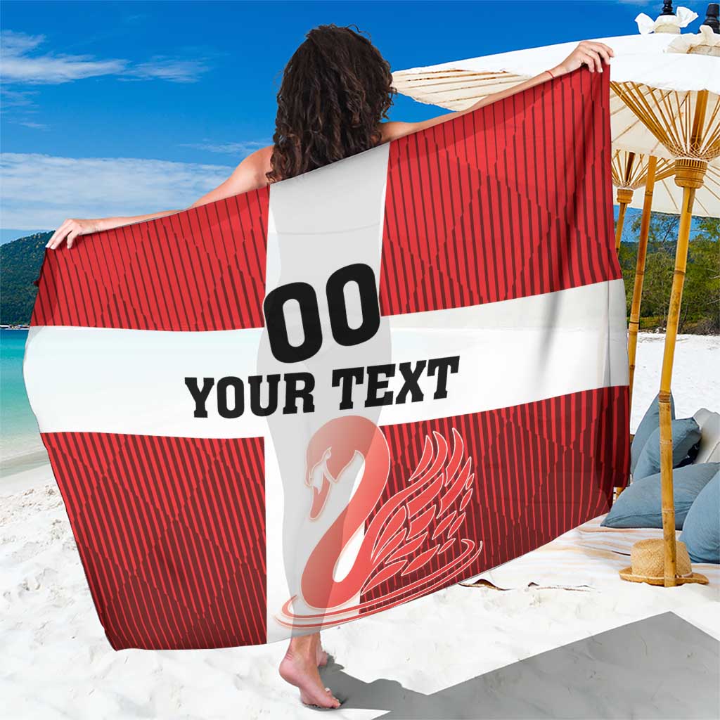 Custom Denmark Football Sarong Mute Swan - Wonder Print Shop