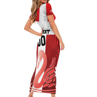 Custom Denmark Football Short Sleeve Bodycon Dress Mute Swan - Wonder Print Shop
