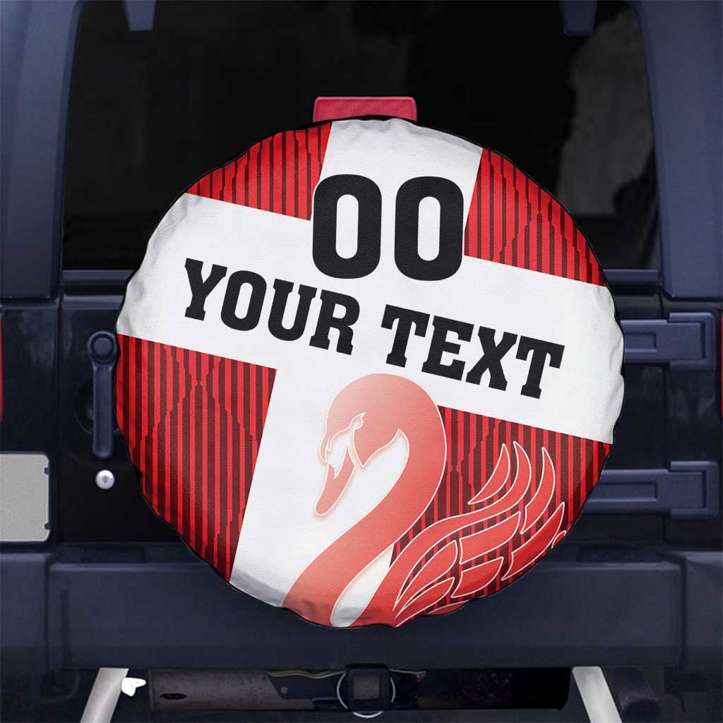 Custom Denmark Football Spare Tire Cover Mute Swan - Wonder Print Shop