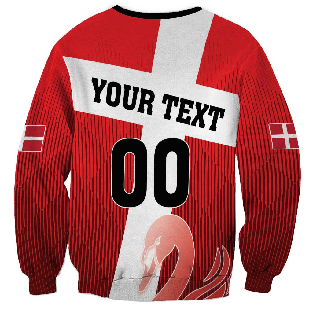 Custom Denmark Football Sweatshirt Mute Swan - Wonder Print Shop