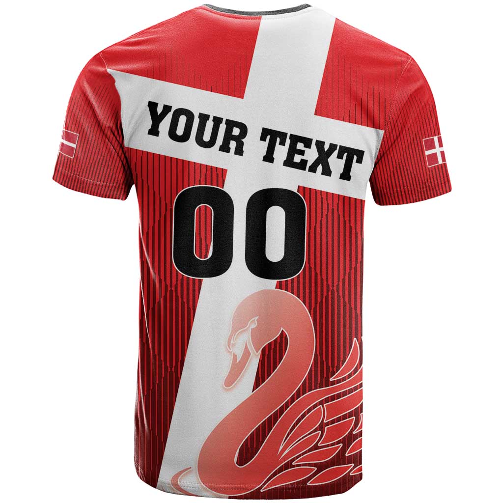 Custom Denmark Football T Shirt Mute Swan - Wonder Print Shop