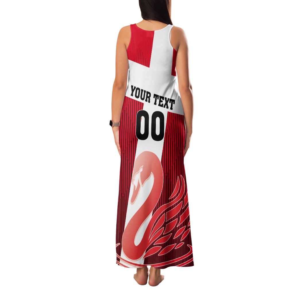 Custom Denmark Football Tank Maxi Dress Mute Swan - Wonder Print Shop