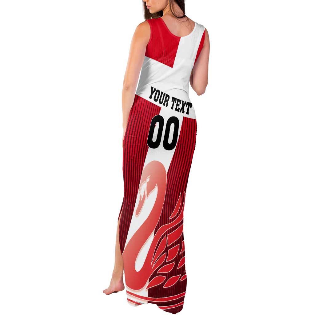 Custom Denmark Football Tank Maxi Dress Mute Swan - Wonder Print Shop