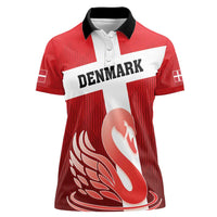 Custom Denmark Football Women Polo Shirt Mute Swan - Wonder Print Shop