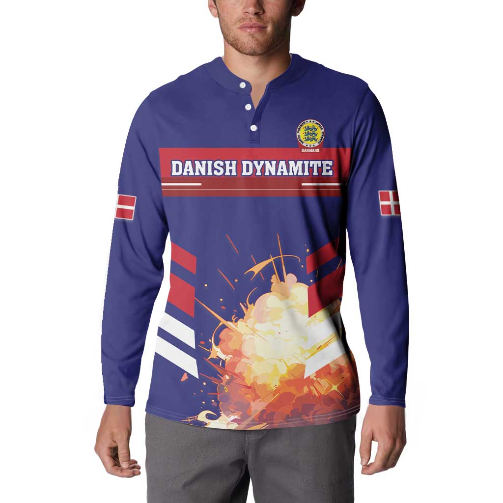Custom Denmark Football Button Sweatshirt Come On Danish Dynamite - Wonder Print Shop