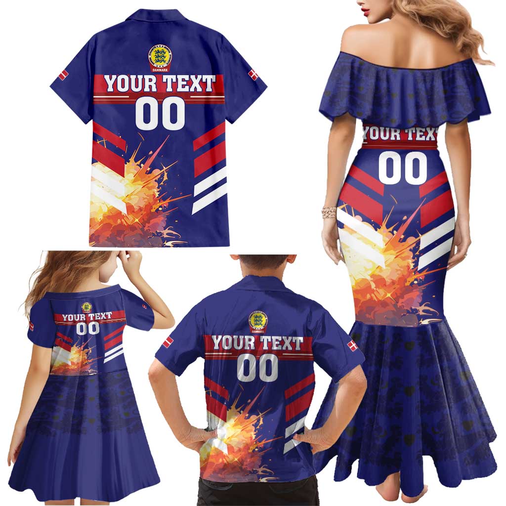 Custom Denmark Football Family Matching Mermaid Dress and Hawaiian Shirt Come On Danish Dynamite - Wonder Print Shop