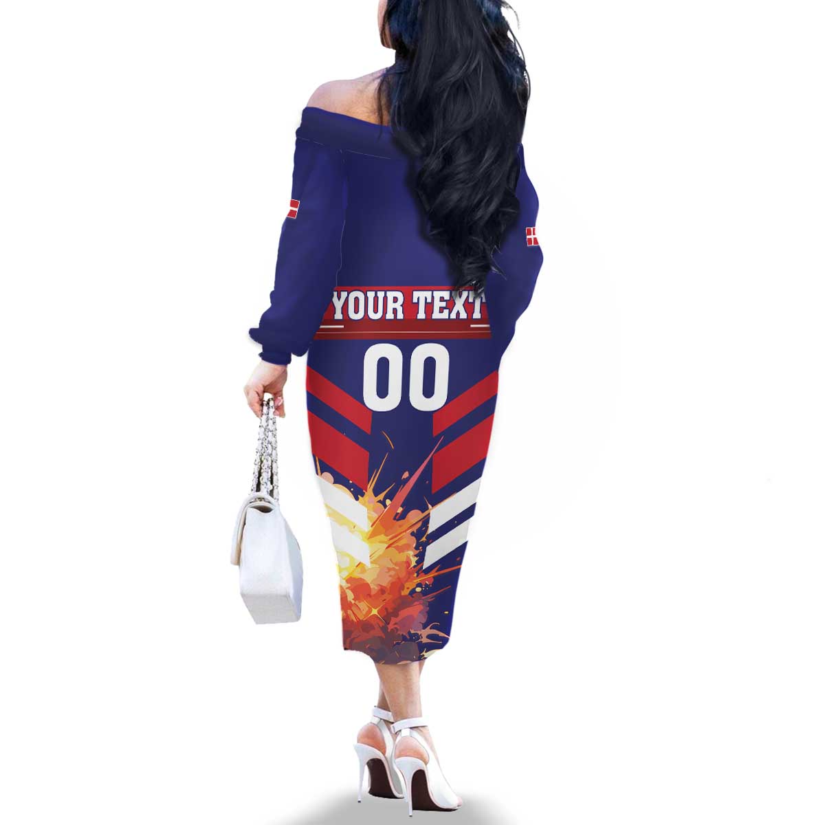 Custom Denmark Football Family Matching Off The Shoulder Long Sleeve Dress and Hawaiian Shirt Come On Danish Dynamite - Wonder Print Shop