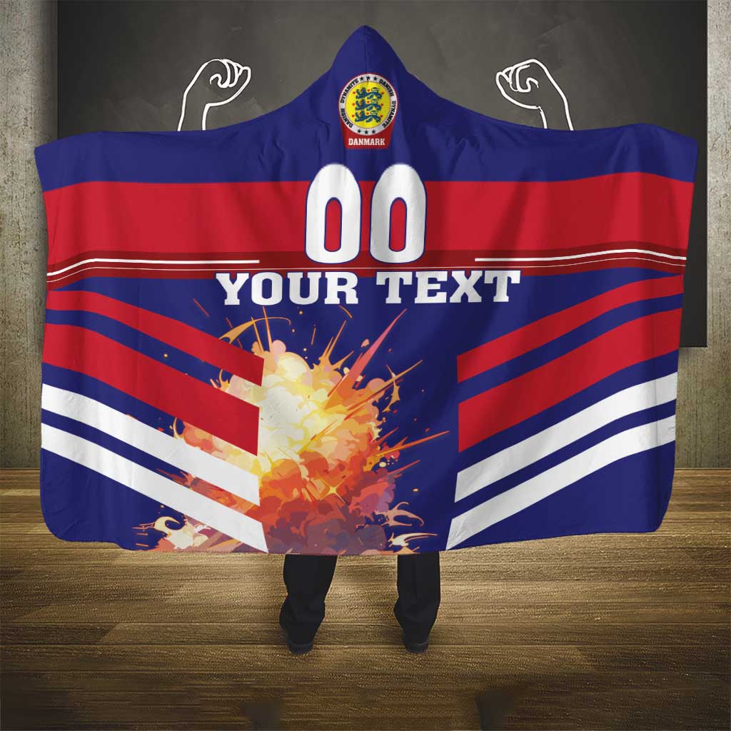 Custom Denmark Football Hooded Blanket Come On Danish Dynamite