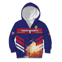 Custom Denmark Football Kid Hoodie Come On Danish Dynamite - Wonder Print Shop