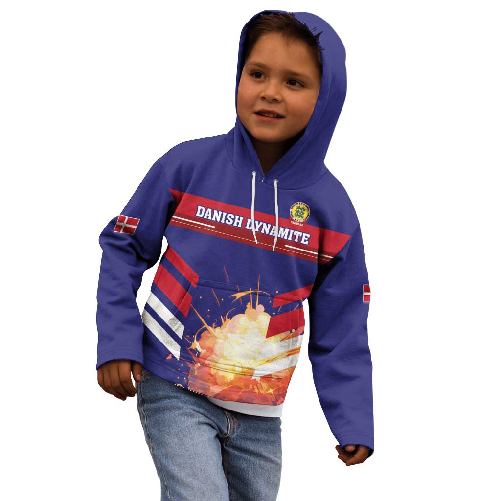 Custom Denmark Football Kid Hoodie Come On Danish Dynamite - Wonder Print Shop