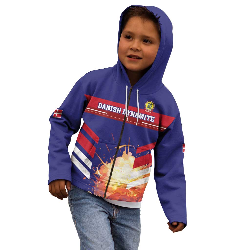 Custom Denmark Football Kid Hoodie Come On Danish Dynamite - Wonder Print Shop