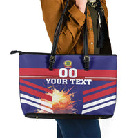 Custom Denmark Football Leather Tote Bag Come On Danish Dynamite - Wonder Print Shop