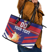 Custom Denmark Football Leather Tote Bag Come On Danish Dynamite - Wonder Print Shop