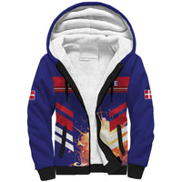 Custom Denmark Football Sherpa Hoodie Come On Danish Dynamite - Wonder Print Shop
