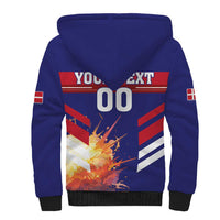 Custom Denmark Football Sherpa Hoodie Come On Danish Dynamite - Wonder Print Shop