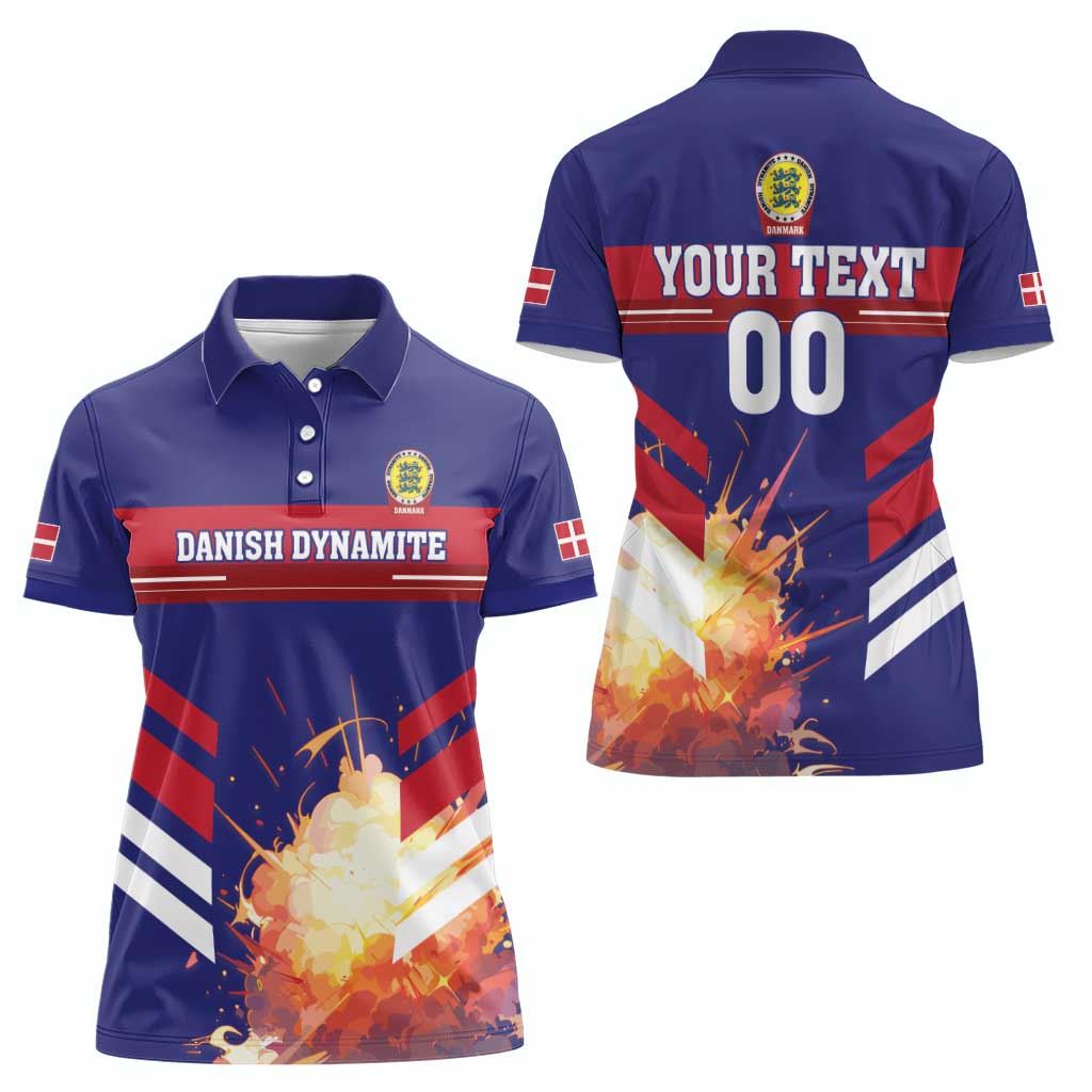 Custom Denmark Football Women Polo Shirt Come On Danish Dynamite - Wonder Print Shop