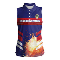 Custom Denmark Football Women Sleeveless Polo Shirt Come On Danish Dynamite - Wonder Print Shop