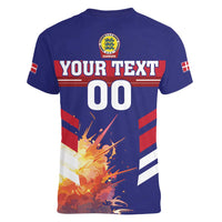 Custom Denmark Football Women V-Neck T-Shirt Come On Danish Dynamite - Wonder Print Shop