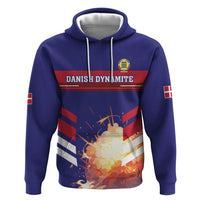 Custom Denmark Football Zip Hoodie Come On Danish Dynamite - Wonder Print Shop