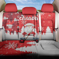 Canada Christmas Back Car Seat Cover Santa Play Hockey - Winter Forest - Wonder Print Shop