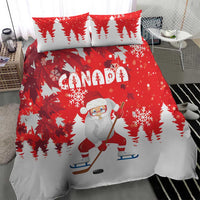 Canada Christmas Bedding Set Santa Play Hockey - Winter Forest - Wonder Print Shop