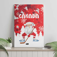 Canada Christmas Canvas Wall Art Santa Play Hockey - Winter Forest - Wonder Print Shop