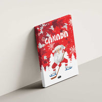 Canada Christmas Canvas Wall Art Santa Play Hockey - Winter Forest - Wonder Print Shop