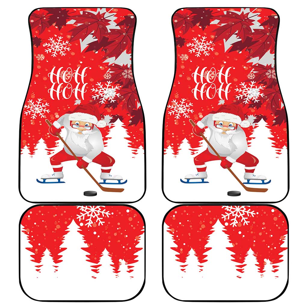 Canada Christmas Car Mats Santa Play Hockey - Winter Forest - Wonder Print Shop