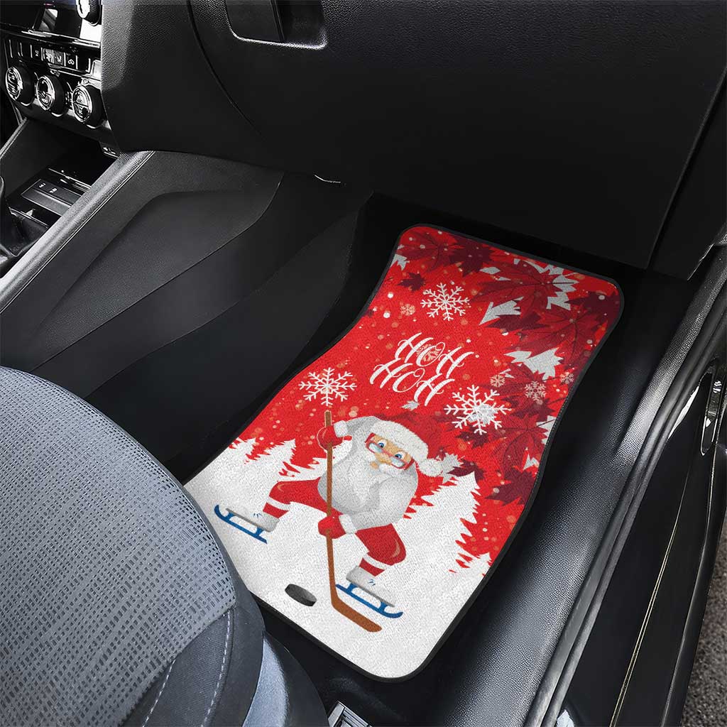 Canada Christmas Car Mats Santa Play Hockey - Winter Forest - Wonder Print Shop