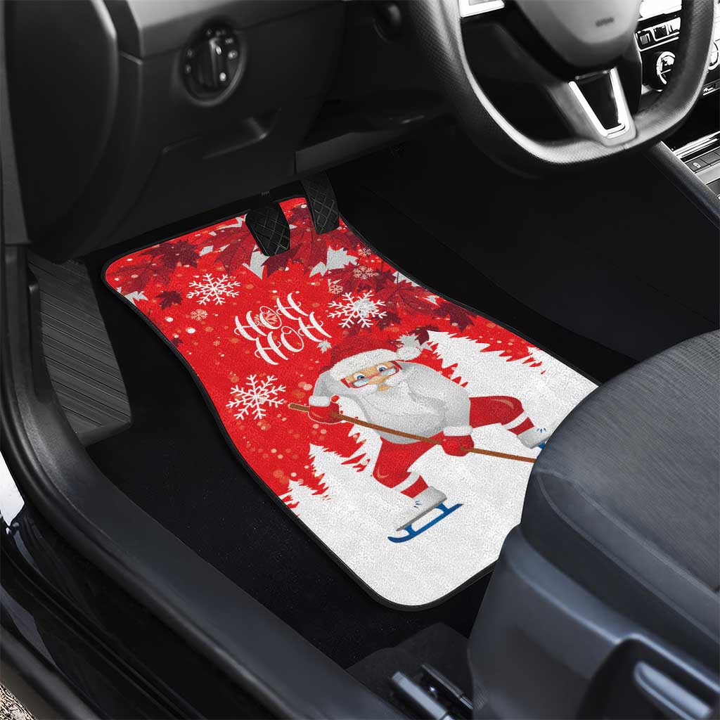 Canada Christmas Car Mats Santa Play Hockey - Winter Forest - Wonder Print Shop