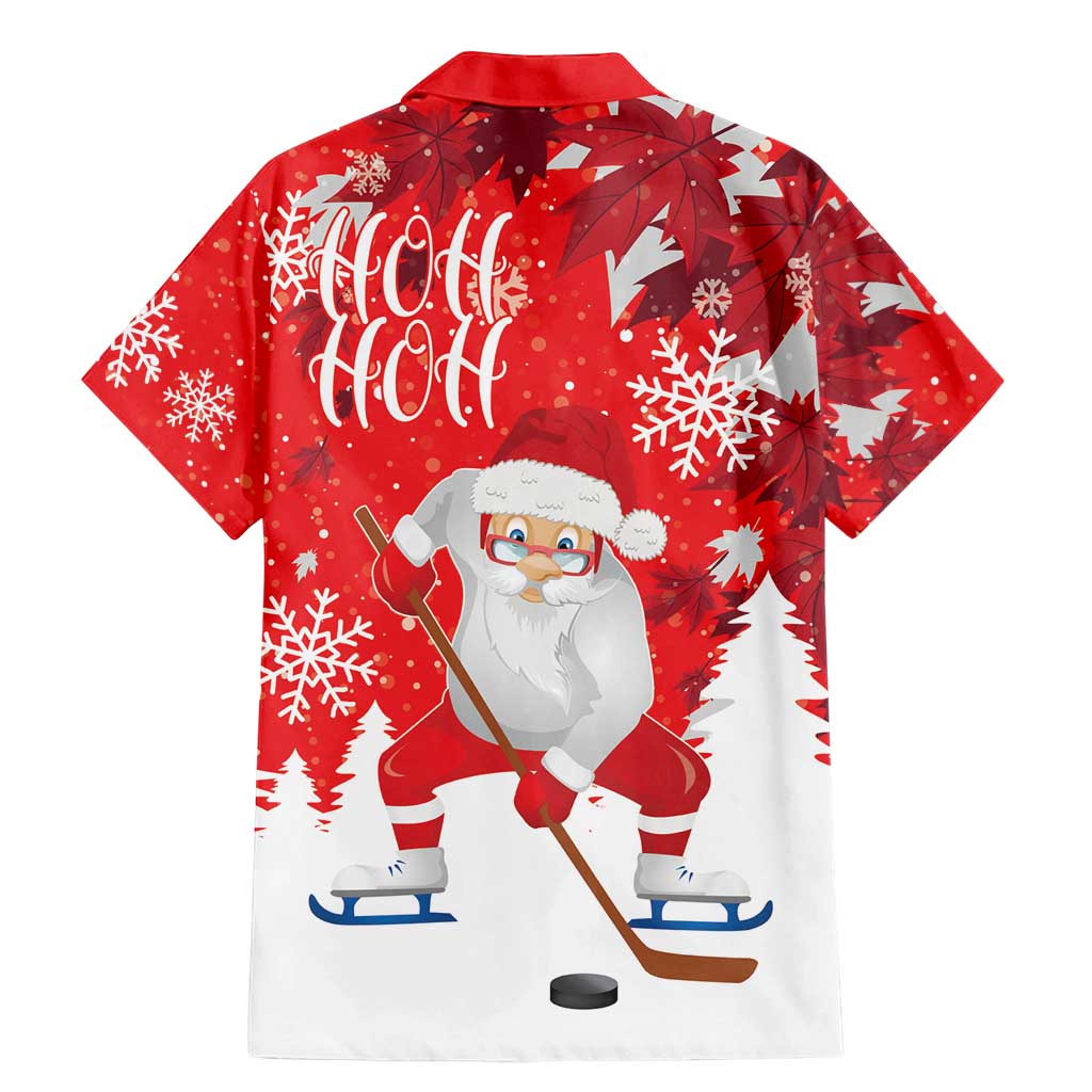 Canada Christmas Family Matching Mermaid Dress and Hawaiian Shirt Santa Play Hockey - Winter Forest - Wonder Print Shop