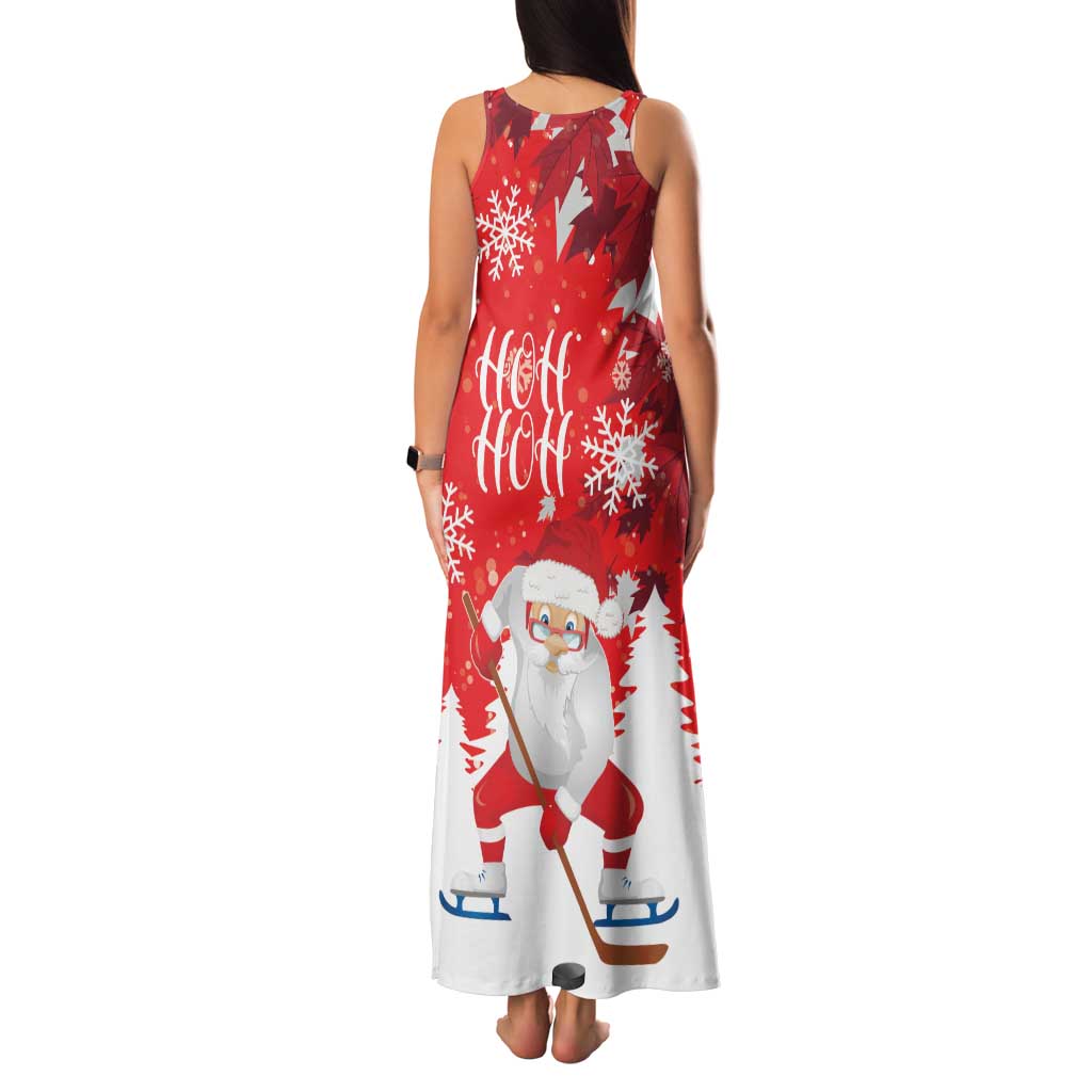 Canada Christmas Family Matching Tank Maxi Dress and Hawaiian Shirt Santa Play Hockey - Winter Forest - Wonder Print Shop