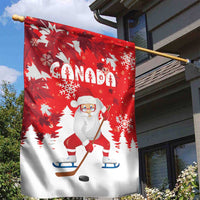 Canada Christmas Garden Flag Santa Play Hockey - Winter Forest - Wonder Print Shop