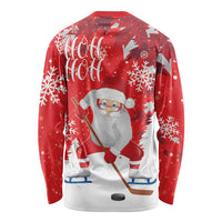 Canada Christmas Long Sleeve Shirt Santa Play Hockey - Winter Forest - Wonder Print Shop