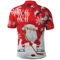 Canada Christmas Polo Shirt Santa Play Hockey - Winter Forest - Wonder Print Shop