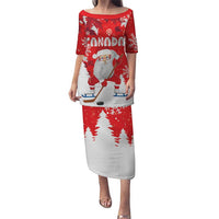 Canada Christmas Puletasi Santa Play Hockey - Winter Forest - Wonder Print Shop