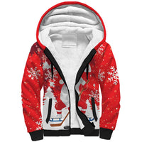 Canada Christmas Sherpa Hoodie Santa Play Hockey - Winter Forest - Wonder Print Shop
