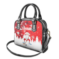 Canada Christmas Shoulder Handbag Santa Play Hockey - Winter Forest