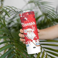 Canada Christmas Skinny Tumbler Santa Play Hockey - Winter Forest - Wonder Print Shop