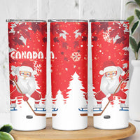 Canada Christmas Skinny Tumbler Santa Play Hockey - Winter Forest - Wonder Print Shop