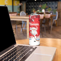 Canada Christmas Skinny Tumbler Santa Play Hockey - Winter Forest - Wonder Print Shop