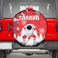 Canada Christmas Spare Tire Cover Santa Play Hockey - Winter Forest - Wonder Print Shop