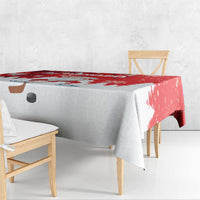 Canada Christmas Tablecloth Santa Play Hockey - Winter Forest - Wonder Print Shop