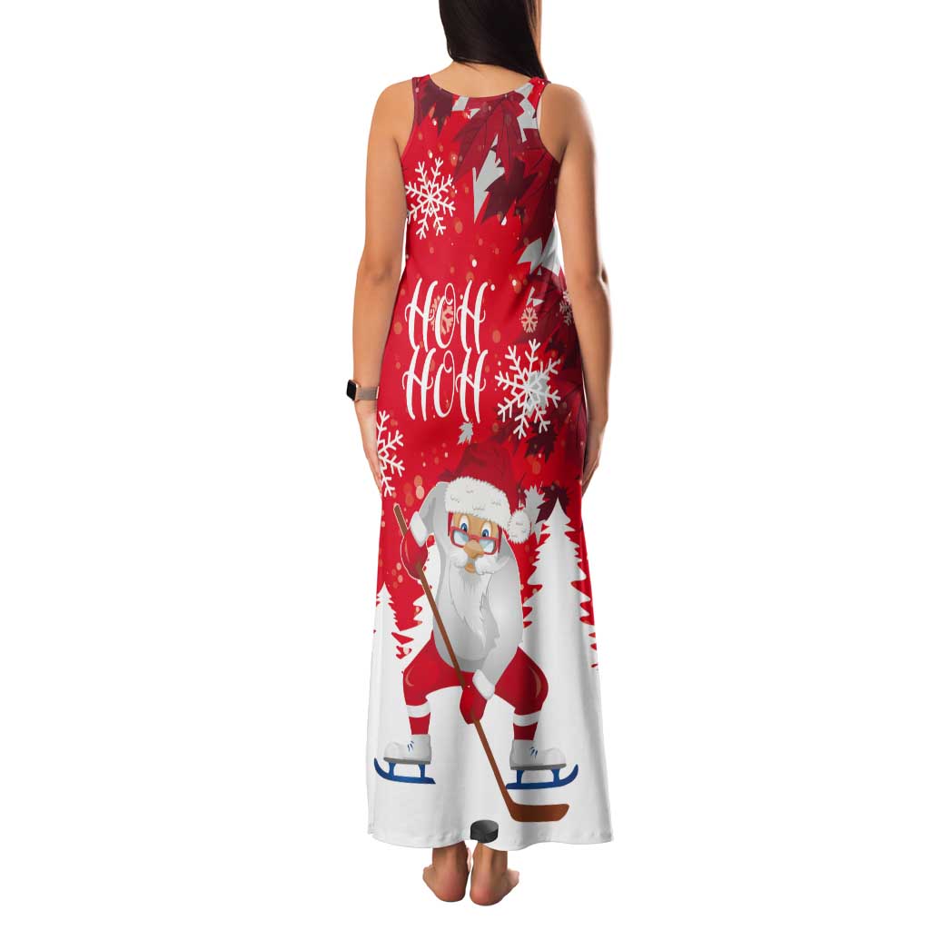 Canada Christmas Tank Maxi Dress Santa Play Hockey - Winter Forest - Wonder Print Shop